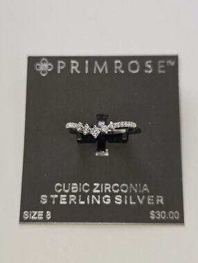 PRIMROSE Sterling Silver Graduated Cubic Zirconia Ring, Size: 8